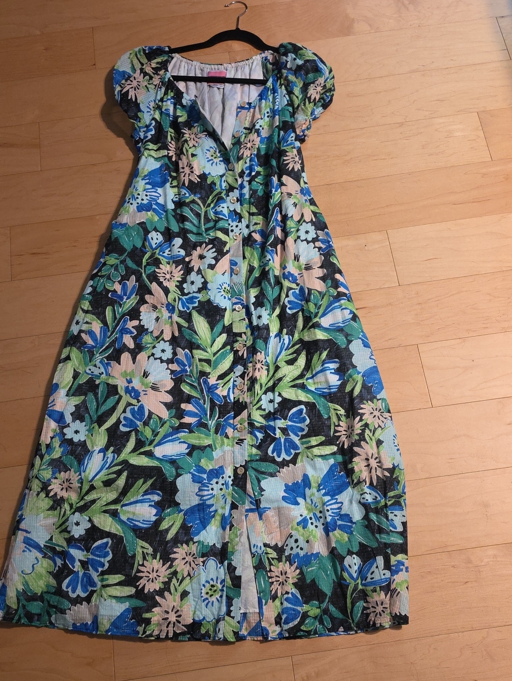 kate spade Blue, Green & Cream Floral Maxi Dress